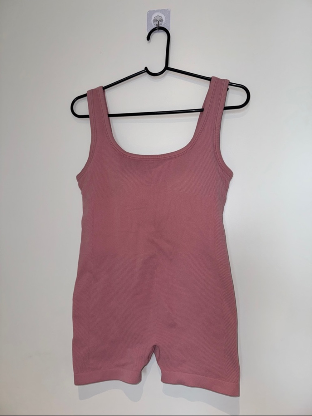 Ribbed Pink Sleeveless Romper